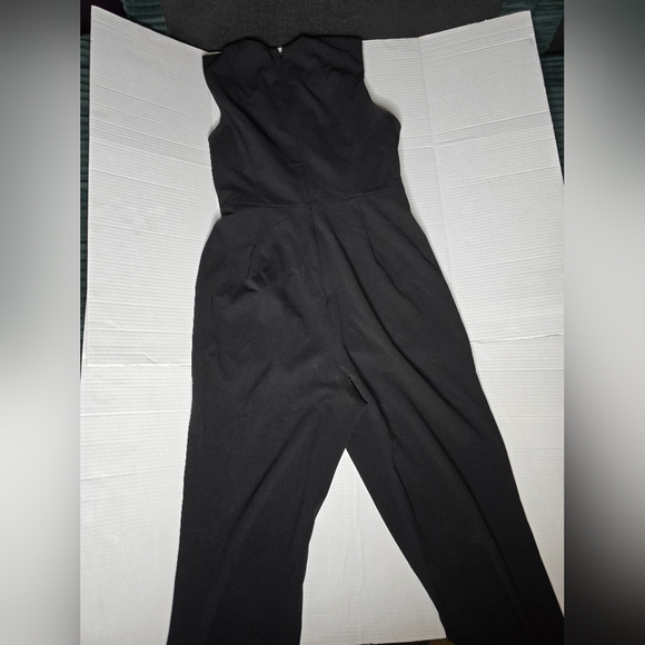 Calvin Klein Sleeveless Drawstring Jumpsuit Black Gold Hardware - Picture 2 of 3